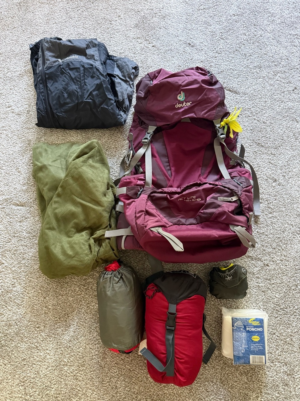 Deuter Burgundy Women's Hiking Backpack - ACT Lite Series